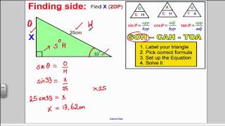 Trigonometry SOHCAHTOA GCSE Higher Maths [upl. by Ramed]