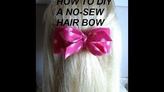 How to make a NOSEW HAIR BOW bow tie barrette or headband bow [upl. by Tamara]