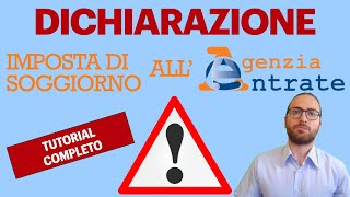 Tutorial 2023 per la dichiarazione dellImposta di Soggiorno nel sito dellAgenzia delle Entrate [upl. by Nire]