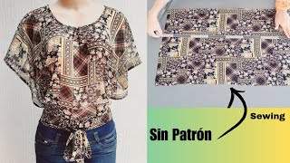 Blusa Sin Patrón Fácil de Cortar y Coser [upl. by Amara]