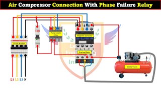 Air Compressor Connection With Phase Failure Relay LearningEngineering [upl. by Siocnarf419]