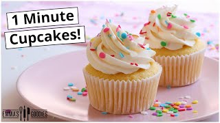 Perfect Vanilla Cupcakes in 1 minute 🧁 The EASIEST Vanilla Cupcake Recipe [upl. by Osrit]