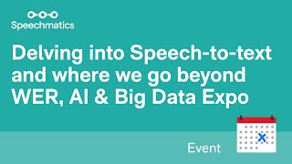 AI amp Big Data Expo Delving into Speech to text and where we go beyond WER [upl. by Elli]