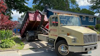 Cardinal Disposal Garbage Truck Picking Up A Dumpster [upl. by Eirojram939]