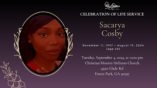 Celebrating The Life amp Legacy of Sacarya Cosby [upl. by Nedgo]