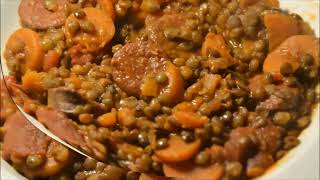 Lentilles chorizo recette cookeo [upl. by Alleul]