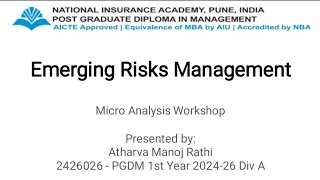 Micro Analysis Workshop  Emerging Risk Management [upl. by Namzed]