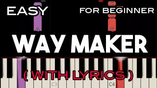 WAY MAKER  LYRICS   SINACH  SLOW amp EASY PIANO [upl. by Jamille]