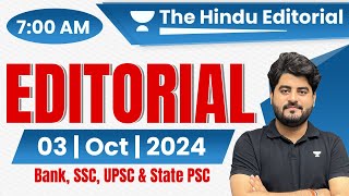 03 October 2024  The Hindu Analysis  The Hindu Editorial  Editorial by Vishal sir  Bank  SSC [upl. by Anen]