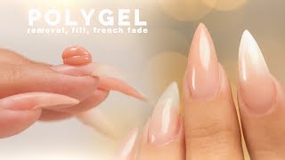 PolyGel Removal Fill and Sculpting a French Fade [upl. by Earas]