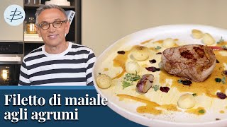 Filetto di maiale con agrumi e paprika patate parigine aglio e rosmarino Chef BRUNO BARBIERI [upl. by Nohtanoj]