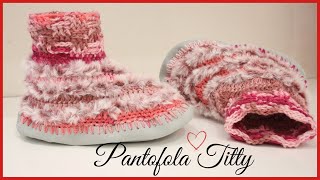 TUTORIAL Pantofola uncinetto quotTittyquot [upl. by Enilaf]