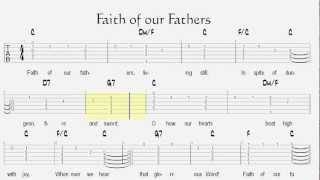 Faith of our Fathers Guitar Hymn with Tabluature [upl. by Nehepts93]