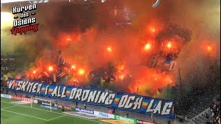 Djurgårdens IF 12 Hammarby IF 06102019  Choreos Pyroshows amp Support [upl. by Analos]