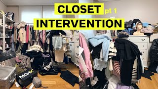 STRESSED amp OVERWHELMED By Her Closet 👕 Closet Declutter 2023 👚 DECLUTTER WITH ME part 1 [upl. by Vaclav590]