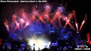 Show Piromusical Abertura Rock in Rio  Vision Show Group [upl. by Mode]