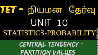 ugtrbmathspgtrbtnpscunit10 Statistics and Probability partition values tet selection exam [upl. by Akeit296]