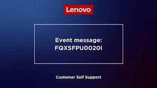 Event message FQXSFPU0020I [upl. by Hanako]