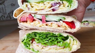 Wraps mit Hummus und Gemüse Rezept Quick And Easy Wraps Recipe Tortilla mit Gemüse shorts [upl. by Siesser]