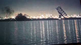 Francis Scott Key Bridge in Baltimore Maryland collapses as cargo ship collides with support beam [upl. by Siuqram]