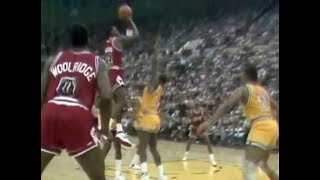 Michael Jordan  first NBA gamewinning shot  Chicago Bulls 1984 [upl. by Sosthenna]