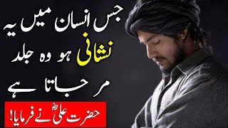 Jis Insan Mein Ye Nishani Ho Wo Jaldi Dunya Se Chala Jata Hai  Hazart Ali RA Ka Farman [upl. by Sura216]