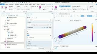 COMSOL transient heat conduction temperature vs time plot [upl. by Grange]