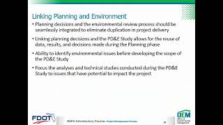 FDOT PDampE Pt 1 Ch 4 Project Development CBT [upl. by Jacobo265]