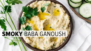 BABA GANOUSH  how to make baba ganoush roasted eggplant dip [upl. by Roeser528]