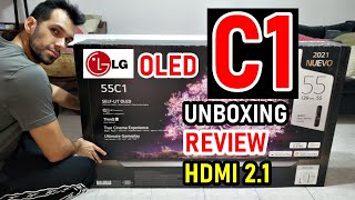 LG C1 OLED Smart TV UNBOXING y REVIEW  Tiene HDMI 21 para 120Hz en 4K Freesync Premium [upl. by Leizahaj]