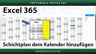 Schichtplan Eurem Kalender hinzufügen  Excel 365 Tutorial [upl. by Landrum]