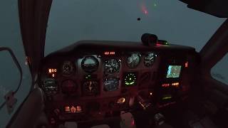 First Instrument approach in IMC at night to minimums [upl. by Sallad]