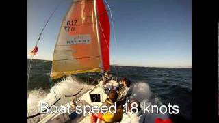 Sports boat severe broach with man overboard [upl. by Ellehcan]