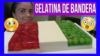 GELATINA de BANDERA con 3 LECHES y FRUTAS 😍 🍰 [upl. by Noyr]