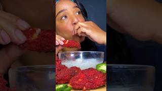 Hot Cheetos Wings mukbang foodshorts wings [upl. by Ardnuasac]