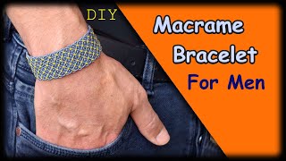 how to make men bracelet  Boho Style Macrame Bracelet Tutorial For Men  Step by Step Tutorial [upl. by Worl]