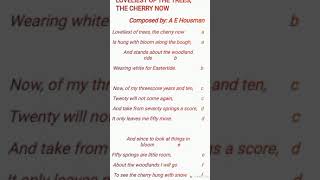 Loveliest of Trees the Cherry Now By A E Housman [upl. by Seve353]