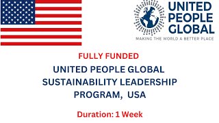 UPG Sustainability Leadership Program 2023 in USA  Fully Funded  No Application Fees No IELTS [upl. by Cirdes560]