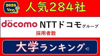 2025Ver人気284社、NTTドコモグループ・採用者数、大学ランキング [upl. by Anuahsar]