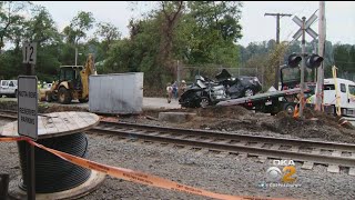 Three Injured In VehicleTrain Collision In Aspinwall [upl. by Yajet631]