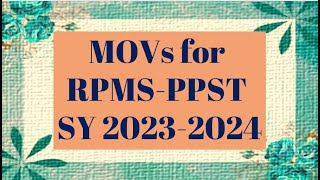 MOVs for RPMS PPST SY 2023 2024 [upl. by Aitahs]