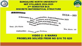 1st sem bca sepbnu2nd sem bca nepbnudiscrete mathematicssolved model question paper part 2 [upl. by Nairam]