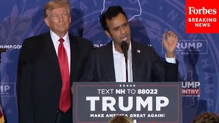 BREAKING NEWS Vivek Ramaswamy Joins Trump At New Hampshire Rally To Encourage Voters To Support Him [upl. by Etnelav260]