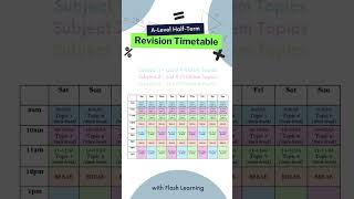 ALevel Revision Timetable for HalfTerm maths alevel alevelmaths revision studytok [upl. by Acinnej]