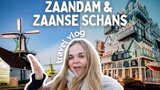 A trip to Zaandam and Zaanse Schans windmills near Amsterdam 💚 Netherlands travel vlog [upl. by Bautram]