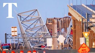 LIVE Baltimores Francis Scott Key Bridge collapses [upl. by Ardene]