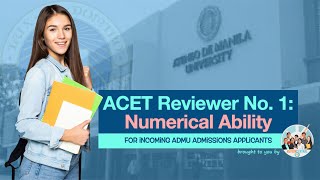 ACET Reviewer No 1 Numerical Ability  reviewcentral acet admu freereviewer onebigfight [upl. by Schiro894]