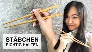 Mit Stäbchen essen  Essstäbchen richtig halten [upl. by Ynaffik]