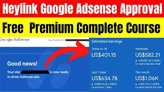 Heylinkme Google Adsense Approval and Loading Complete Premium Tutorial For Beginners in Hindi Urdu [upl. by Ferrick532]