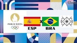 ESPANHA X BRASIL  AO VIVO COM IMAGENS  OLIMPÍADAS PARÍS 2024  HANDEBOL FEM [upl. by Yntrok]